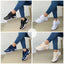 Women's Casual Flat Style Pumps - Color Matching Lace-up Sneakers