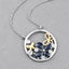 Pendentif en argent sterling avec saphir bleu de 1,41 carat et topaze blanche