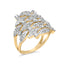 14K Yellow Gold 1.0 Cttw Diamond Geometric Stacked Ring - Size 7