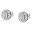 Pendientes de Clúster de Diamantes de Plata Esterlina