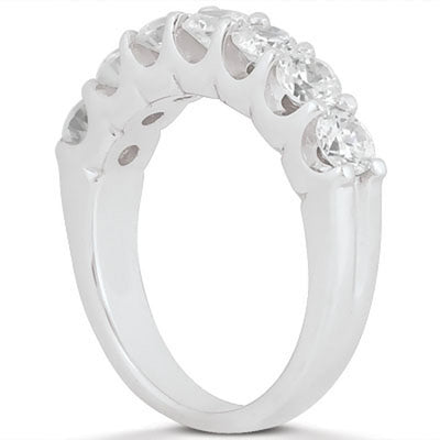 14k White Gold Diamond Scalloped Wedding Ring Band