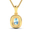 1.35 Carat Aquamarine & Diamond 14K Yellow Gold Pendant