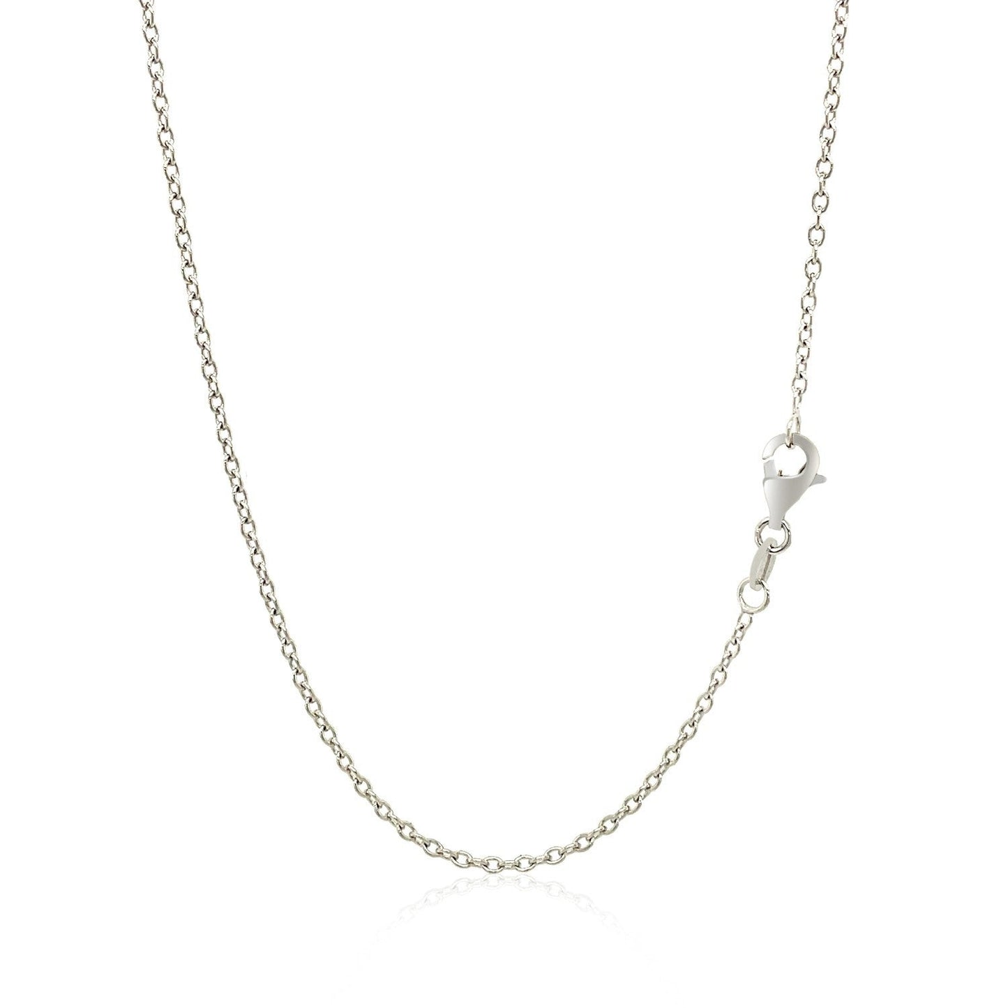 18k White Gold Round Cable Chain Necklace - 1.5mm