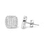 Boucles d'oreilles en or blanc 10K avec diamants en halo invisibles
