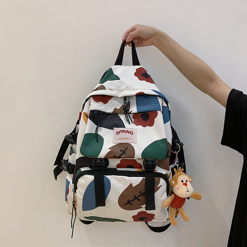 Mori Style Contrast Color Travel Backpack for Students