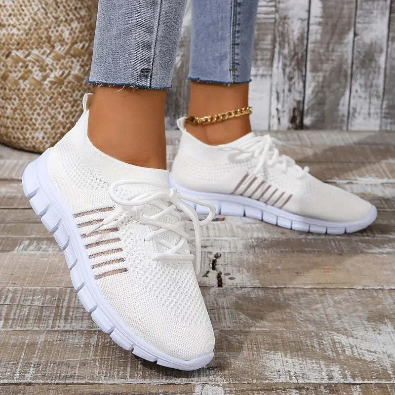 Zapatillas de Plataforma Altas con Cordones Transpirables para Mujer