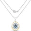 Pendentif en Topaze Bleue Plaqué Or Jaune 18K en Argent Sterling