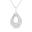 Collar de Pendiente Doble de Plata Esterlina .925 con Acentos de Diamante