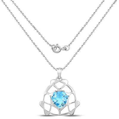 Pendentif en topaze bleue suisse de 11,50 carats en argent sterling