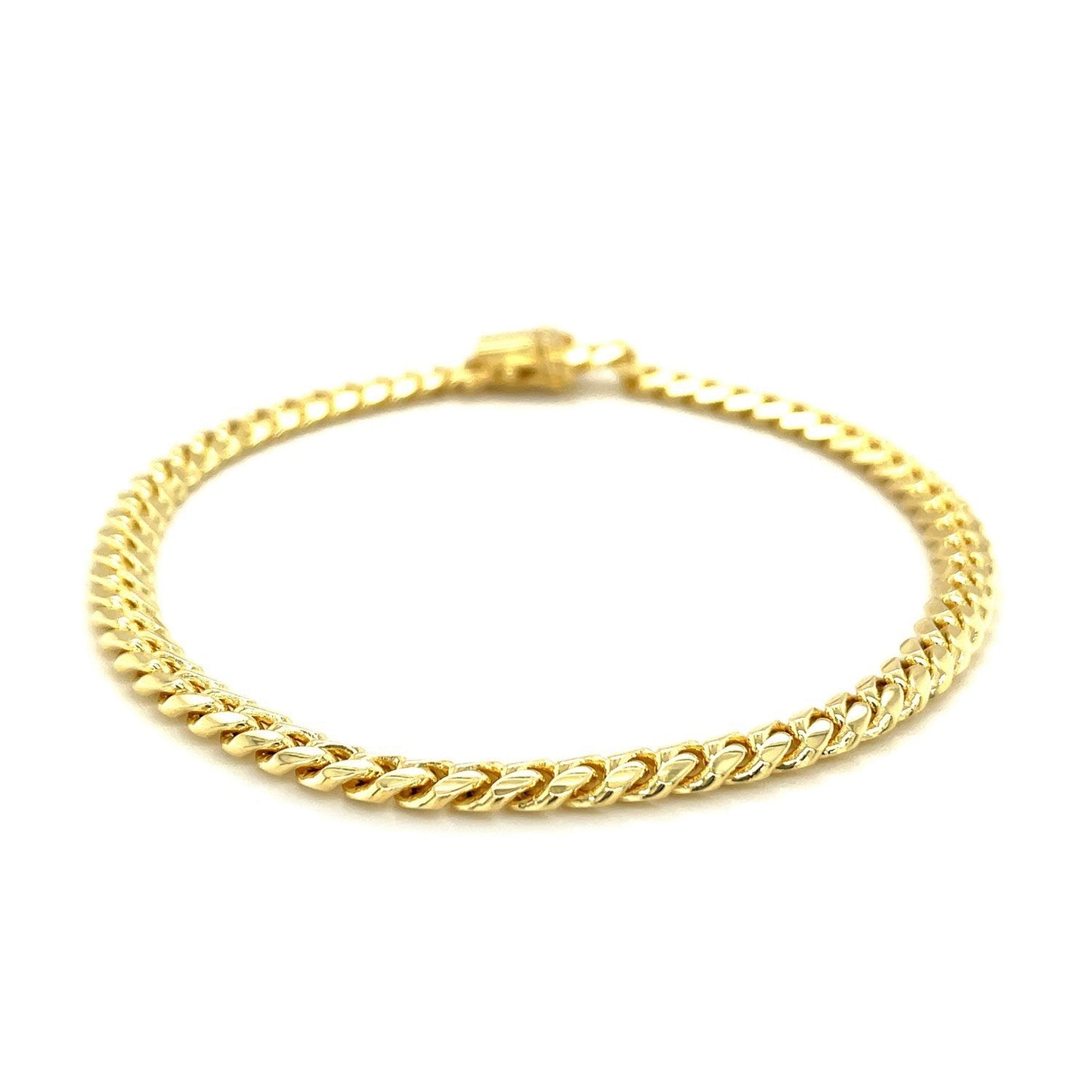 Pulsera Sólida Clásica Miami Cuban de Oro Amarillo de 10k
