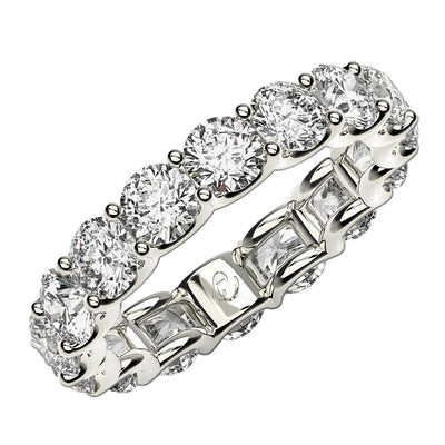 Anillo de Eternidad con Diamante de Corte Redondo Creado en Laboratorio en Oro Blanco de 14k