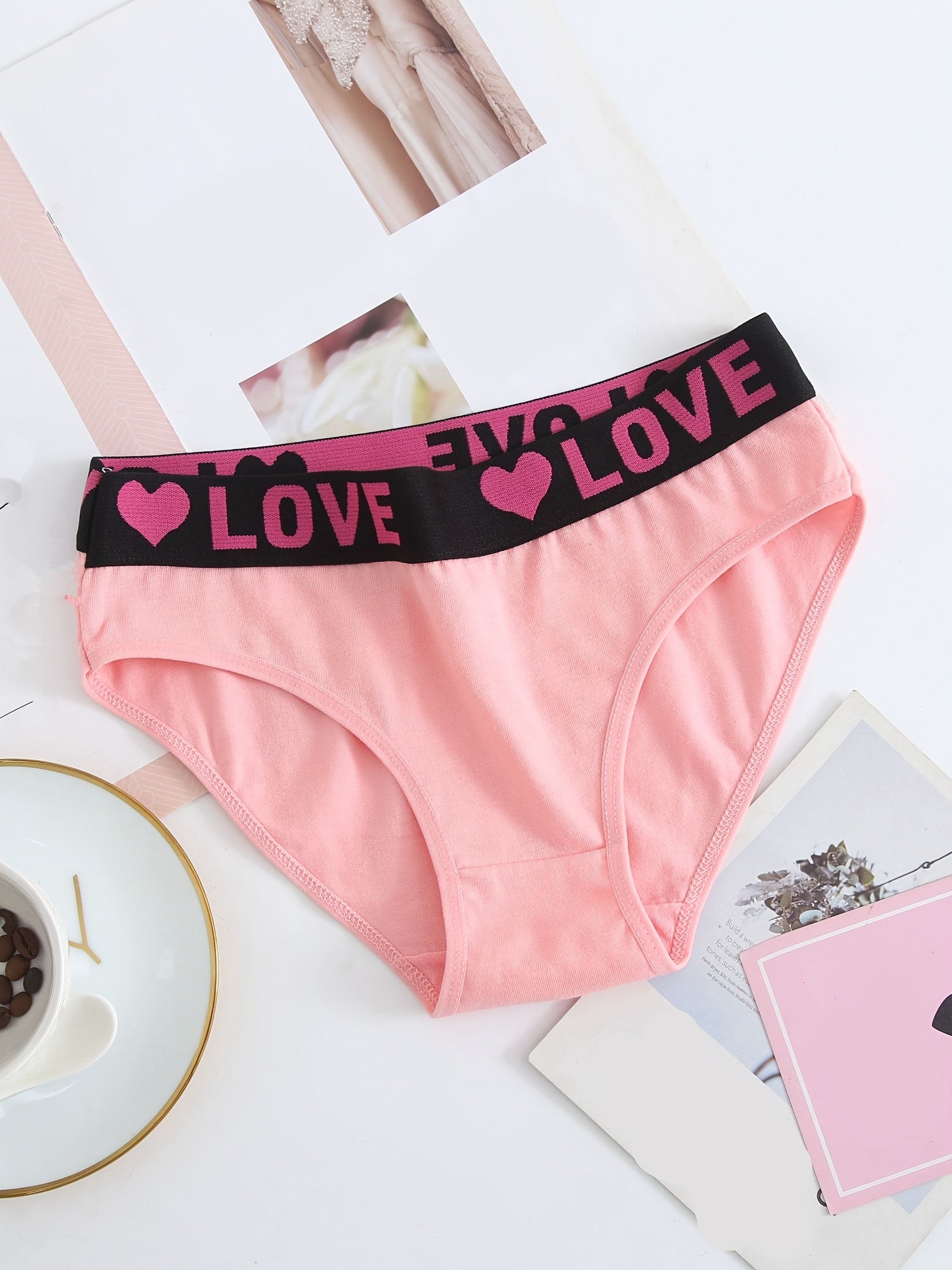 Vibrant 6-Pack Women's Seamless Bikini Briefs – Soft Cotton Underwear with Fun Alphabet Prints - Korvel