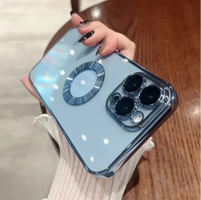 Luxury Plating Logo Hole Case for iPhone