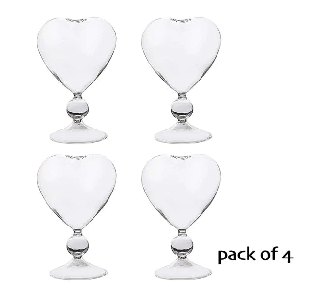 Vasos de cóctel en forma de corazón - Set de 4