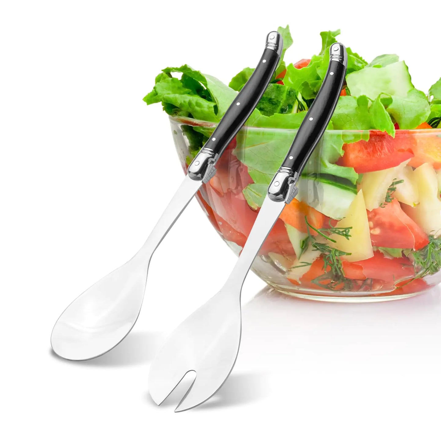 Ensemble de Cuillères et Fourchettes à Salade en Acier Inoxydable Premium - 10"