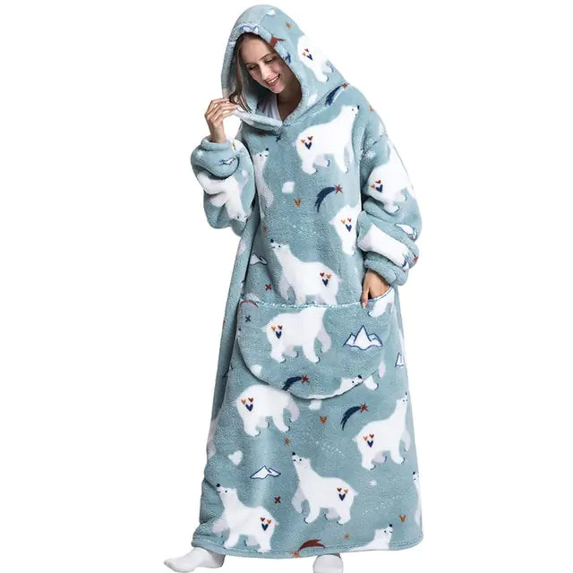 Oversized Long Blanket Hoodie for Cozy Comfort