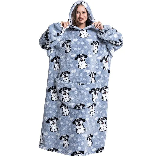 Oversized Long Blanket Hoodie for Cozy Comfort