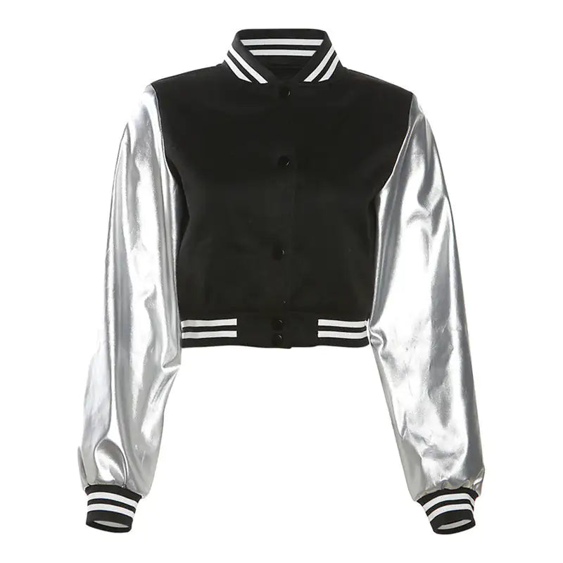 Chaqueta Varsity Cortada Metálica