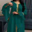 Abaya brodée avec manches volantes pour femmes