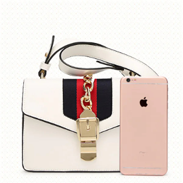 Elegant Small Square Crossbody Bag with Ribbon Detail