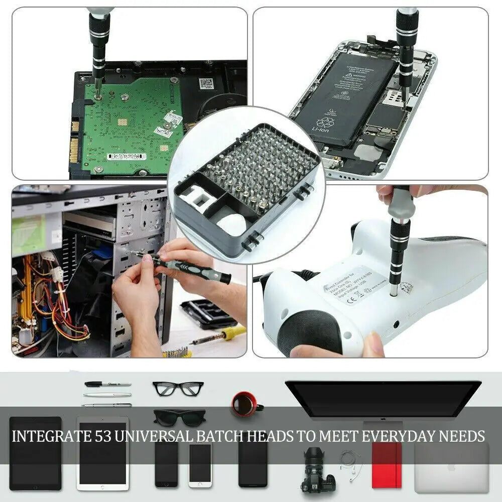 Ensemble de 117 pièces de bits de tournevis magnétiques pour la réparation d'iPhone et de MacBook