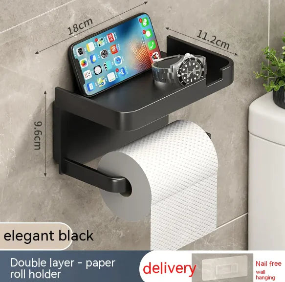 Boîte à papier toilette murale avec étagères