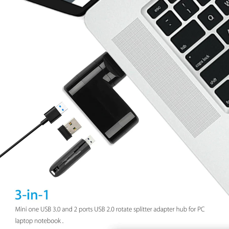 Répartiteur Multi HUB USB 3.0 à 3 Ports Haute Vitesse pour Bureau et Ordinateur Portable