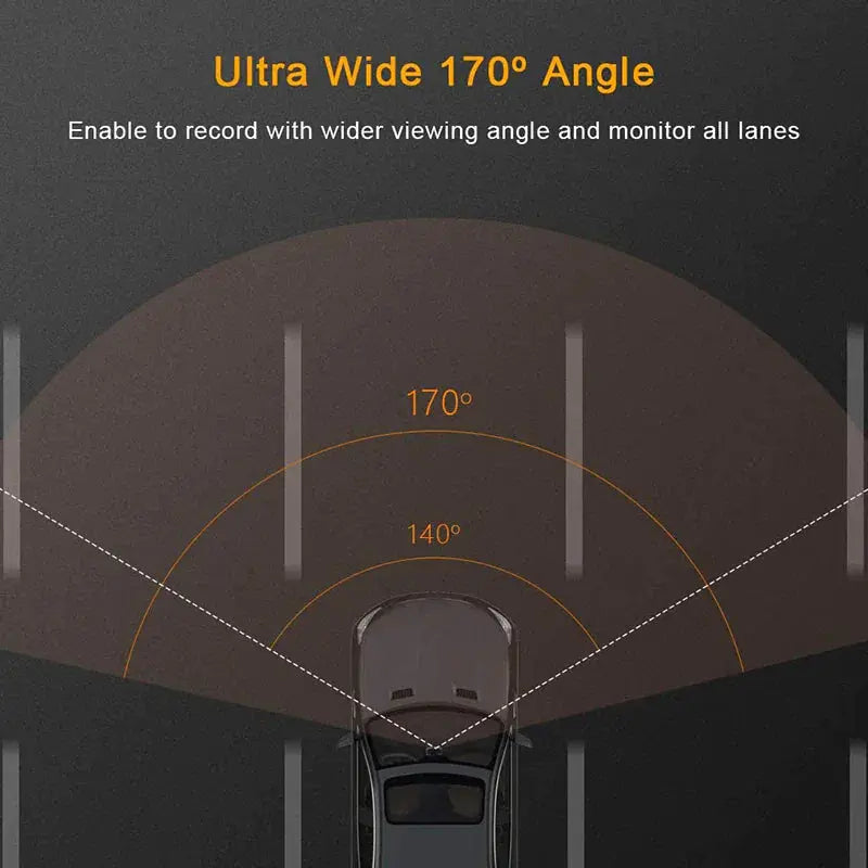 Caméra de tableau de bord à double lentille 4" 1080P avec écran tactile