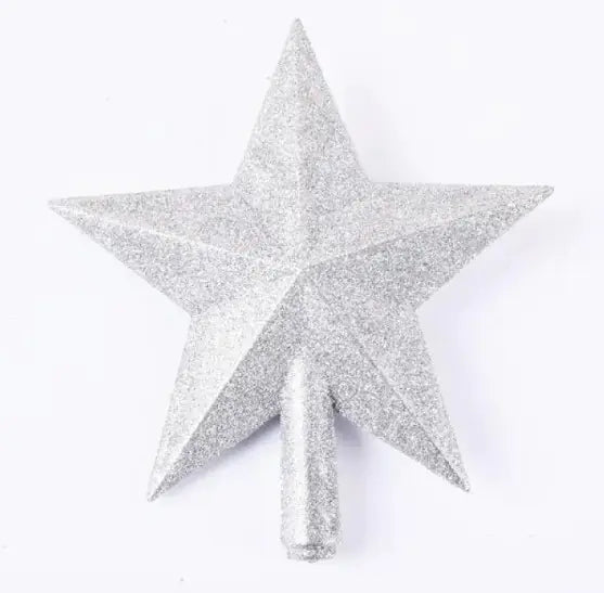 Estrella de Navidad en Polvo Dorado Elegante para la Parte Superior del Árbol