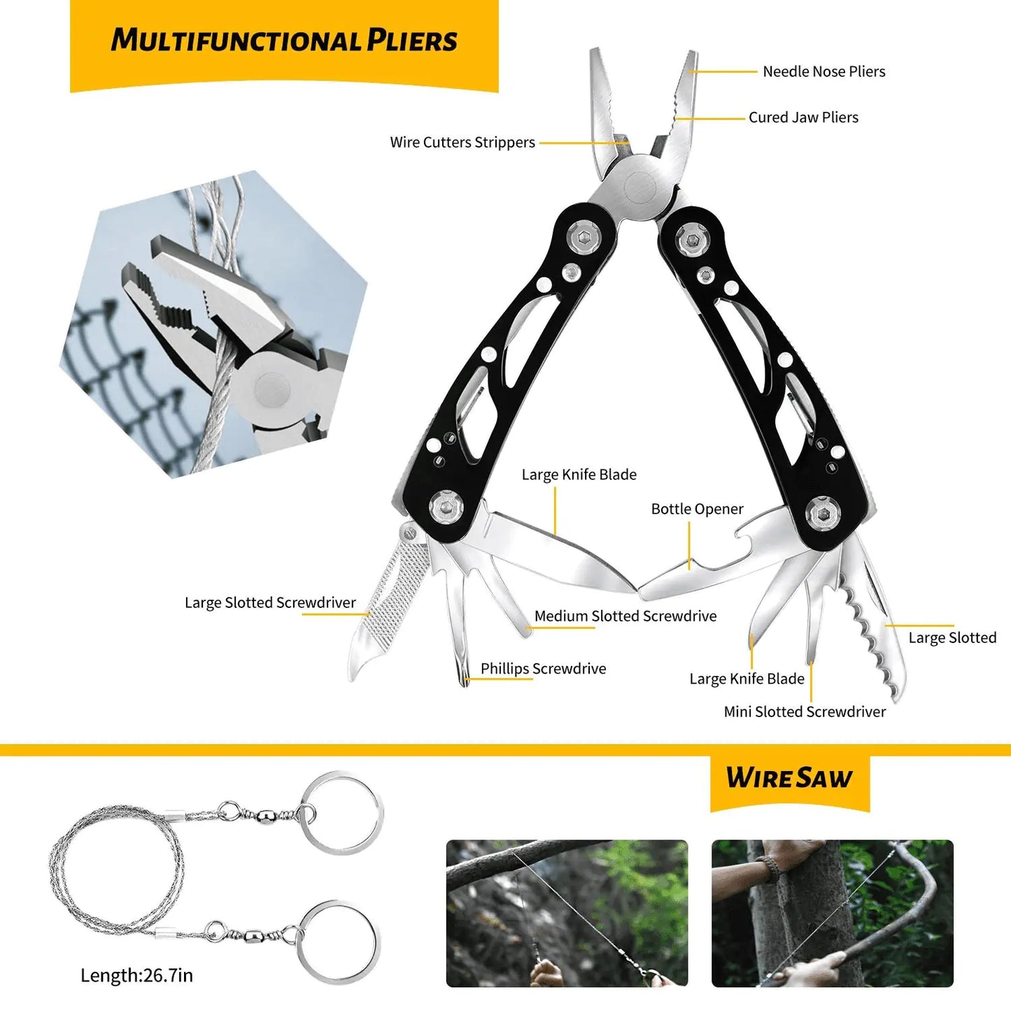 Kit de Supervivencia de Emergencia 60 en 1 para Aventuras al Aire Libre