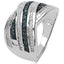 1.02 Carat Genuine Blue & White Diamond Sterling Silver Ring