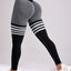 High Waist Striped Outdoor Sports Tights for Women