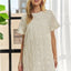 Applique Round Neck Short Sleeve Shift Dress