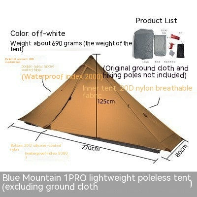 Tente de camping sans tige imperméable
