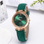 Montre en cuir avec strass pour femmes