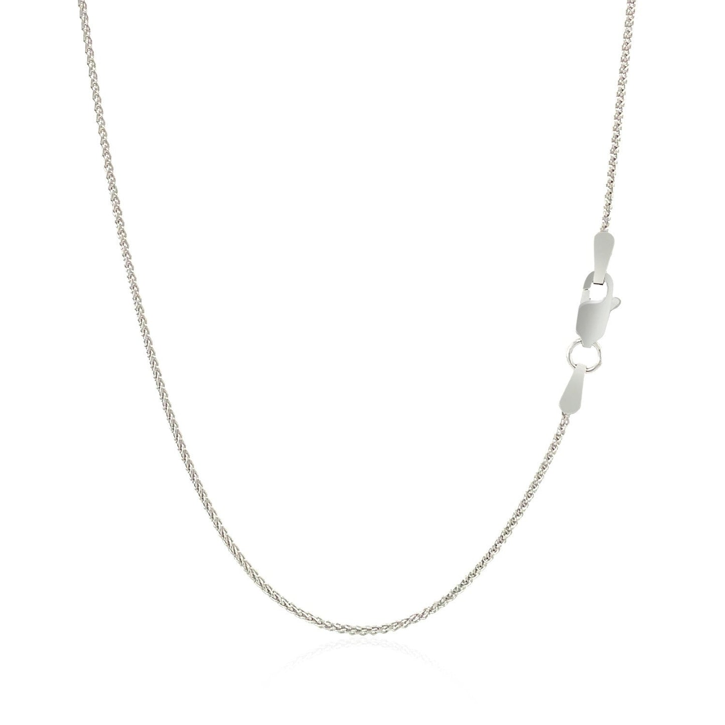 Chaîne en blé ronde en or blanc 14 carats - 1,0 mm