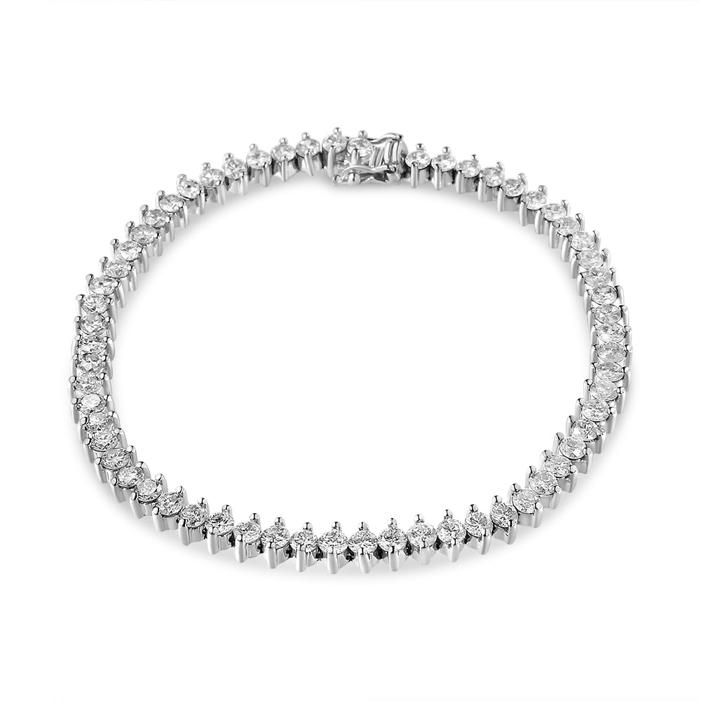 Pulsera de Tenis de Diamantes Redondos en Oro Blanco de 14K - 5 1/2 Cttw
