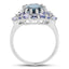 Bague en argent sterling avec topaze bleue de Londres et tanzanite de 5,41 carats