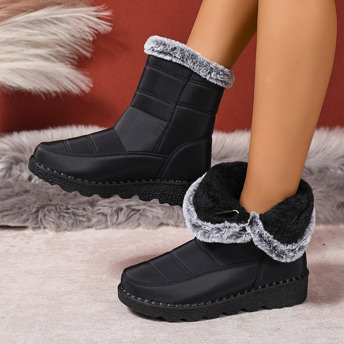 Women's Plus Size Snow Boots - Comfortable & Wear-Resistant