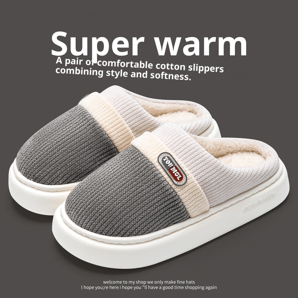 Cotton Women's Color Matching Slippers