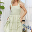 Summer Smocked Ruffled Wide Strap Mini Dress