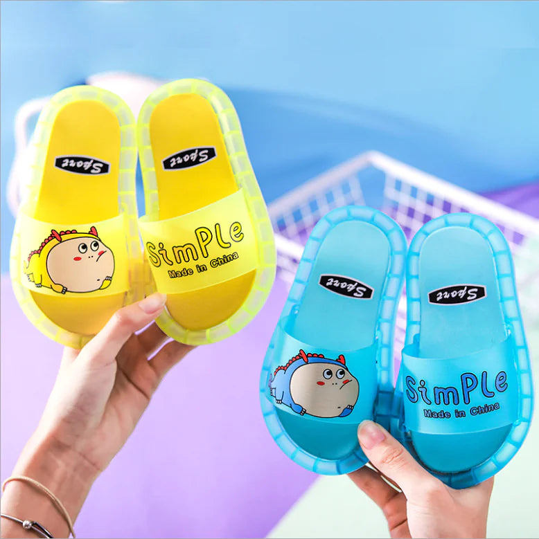 Zapatillas de Dinosaurio de Caricatura Brillantes para Niños