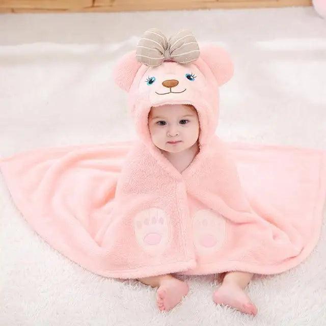 Toallas de baño con capucha rosa de princesa para bebés