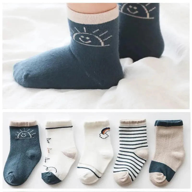 Adorable Cotton Cartoon Socks for Baby Girls - Soft & Stylish for Every Season - Korvel