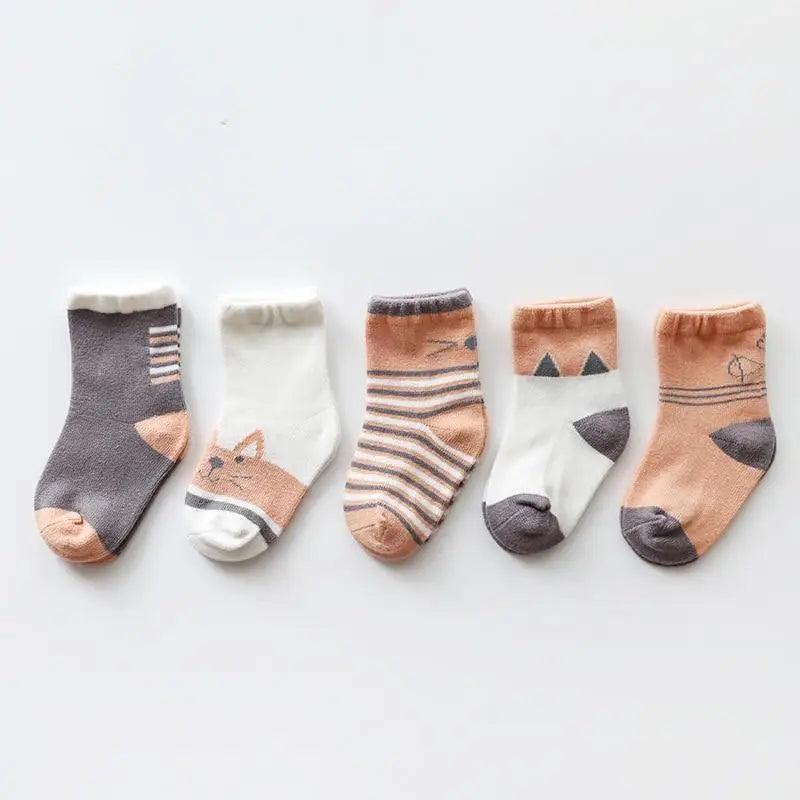 Adorable Cotton Cartoon Socks for Baby Girls - Soft & Stylish for Every Season - Korvel