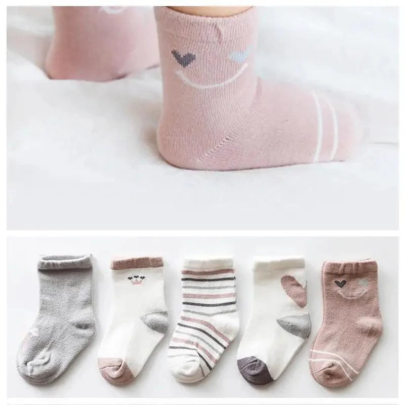 Adorable Cotton Cartoon Socks for Baby Girls - Soft & Stylish for Every Season - Korvel
