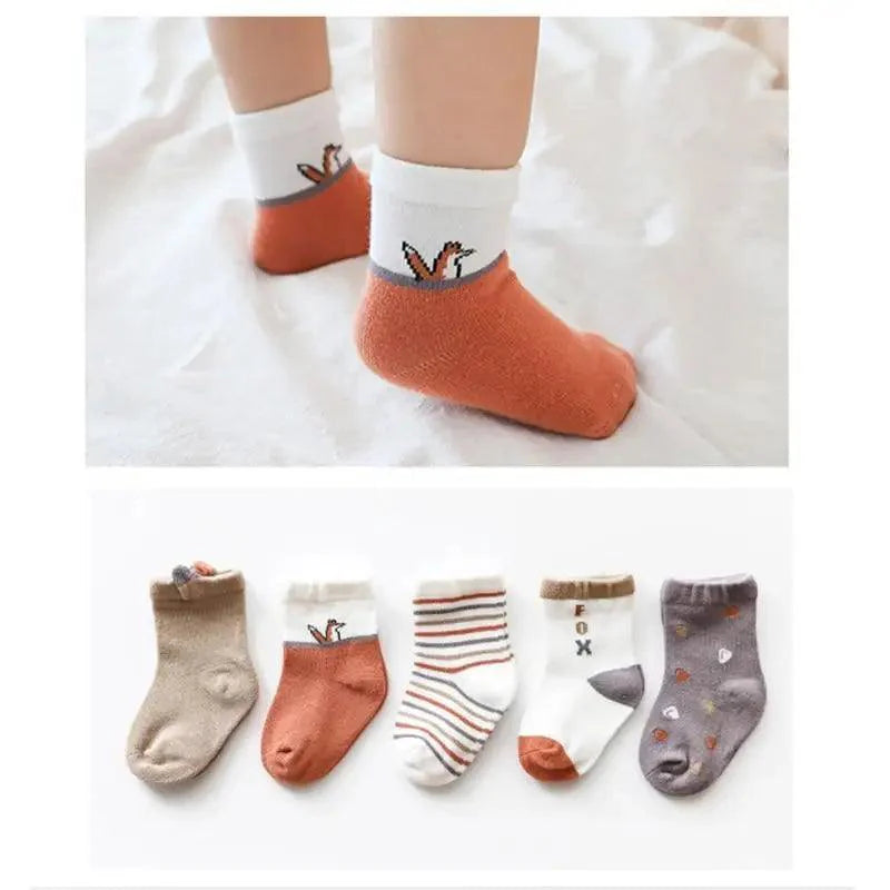 Adorable Cotton Cartoon Socks for Baby Girls - Soft & Stylish for Every Season - Korvel