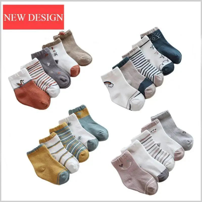 Adorable Cotton Cartoon Socks for Baby Girls - Soft & Stylish for Every Season - Korvel