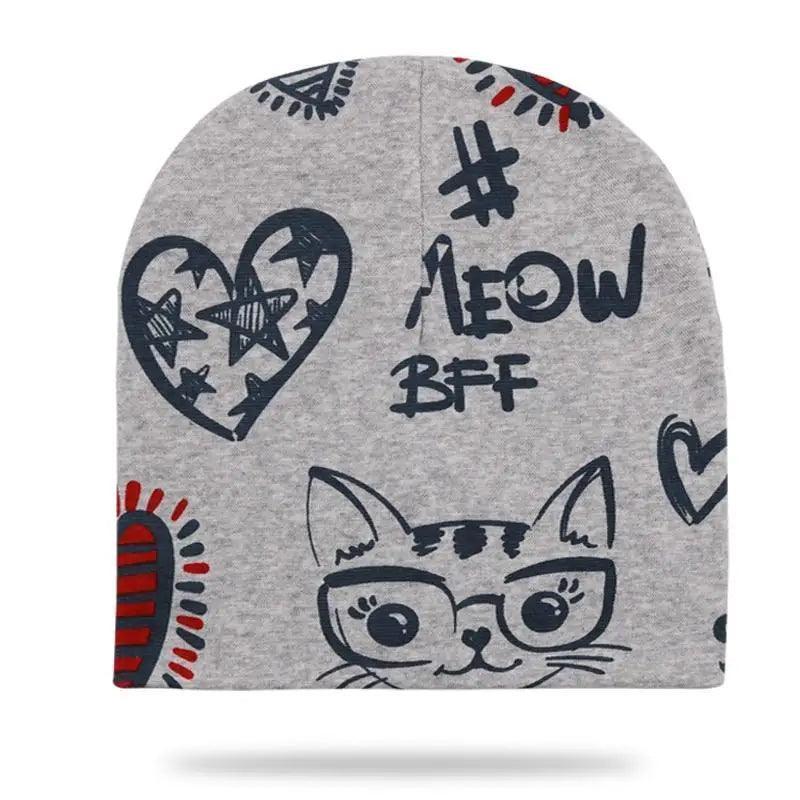 Gorros de Algodón Suave con Dibujos Animados para Niños y Niñas - Otoño e Invierno