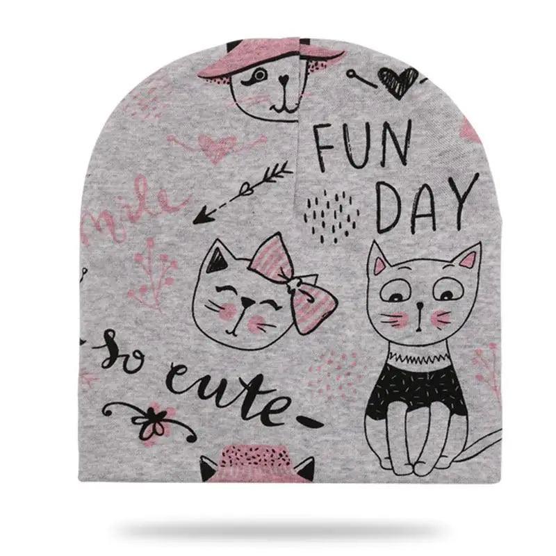 Gorros de Algodón Suave con Dibujos Animados para Niños y Niñas - Otoño e Invierno